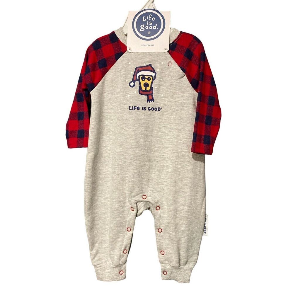 Life Is Good Infant Boys Holiday Christmas 2-Piece Set‎ Size 0-3 Months